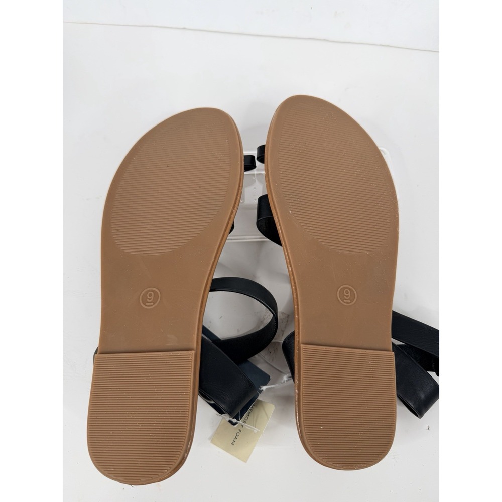 Universal Thread Black Flat Sandals Ankle Strap W… - image 7